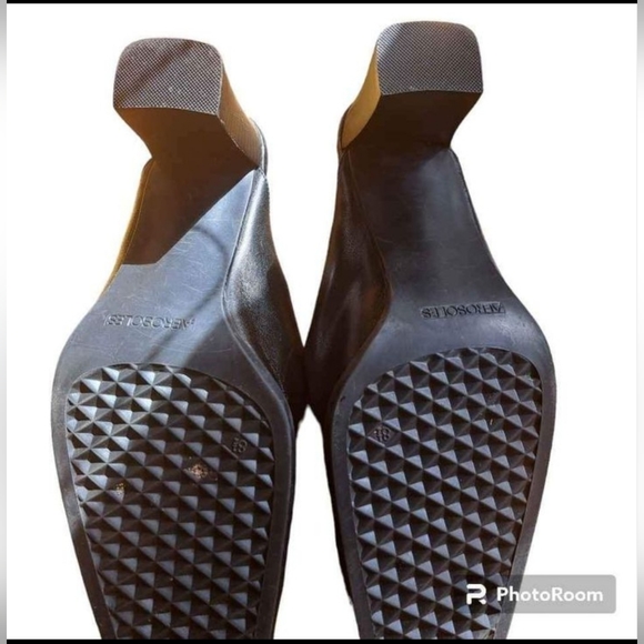 Black Aerosoles Chunky Heal Mules - Picture 5 of 6